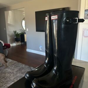 Hunter Black Tall Rain Boots